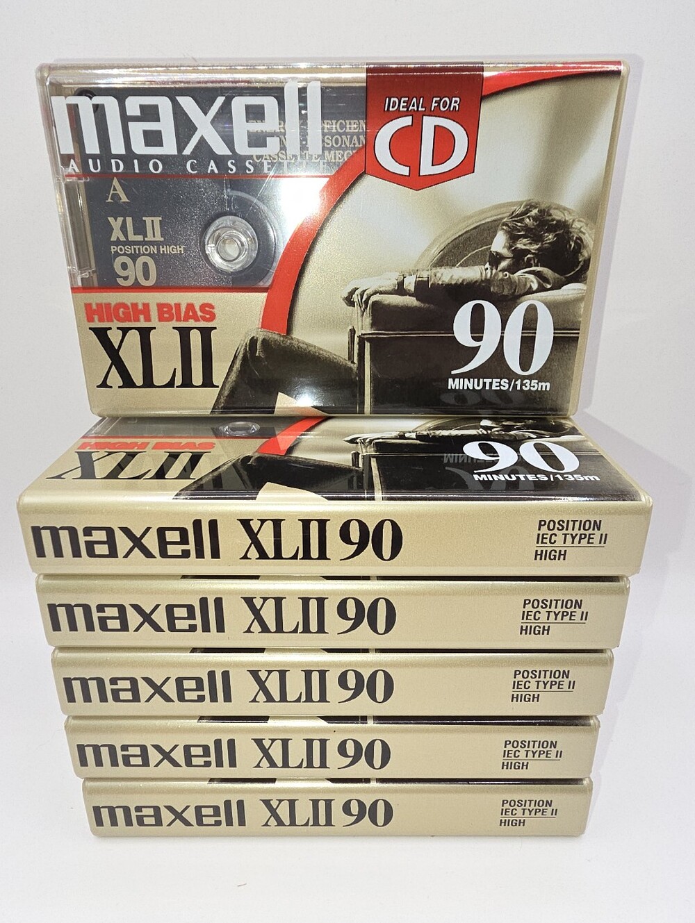 6 Maxell XL-II 90 Min Audio Cassette Tapes High Bias - Best For CD